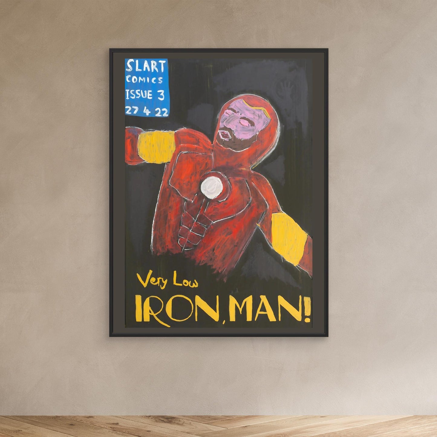 CANVAS ART PRINT: THE ANAEMIC SUPERHERO (2022) By SLART "Very Low Iron Man"