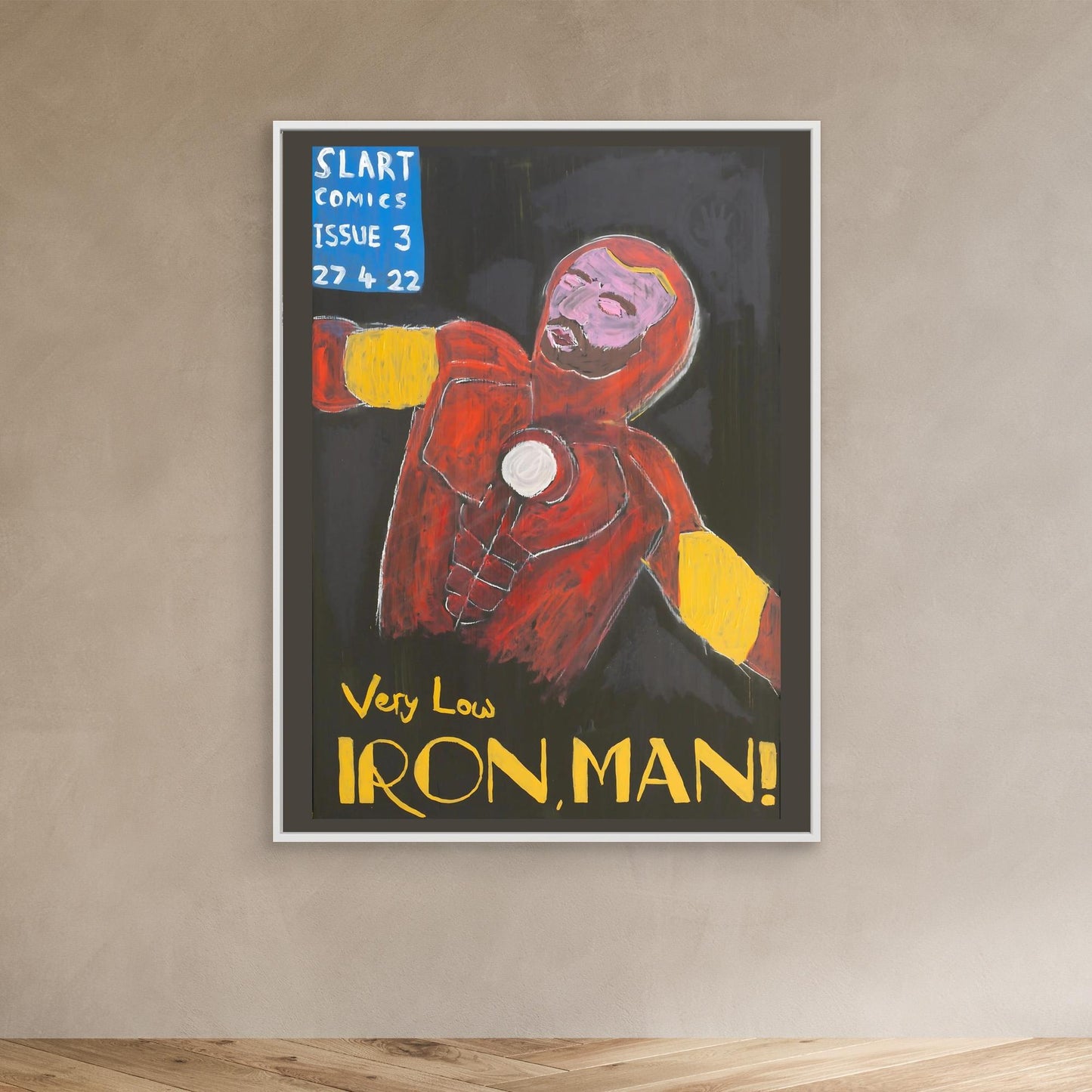 CANVAS ART PRINT: THE ANAEMIC SUPERHERO (2022) By SLART "Very Low Iron Man"