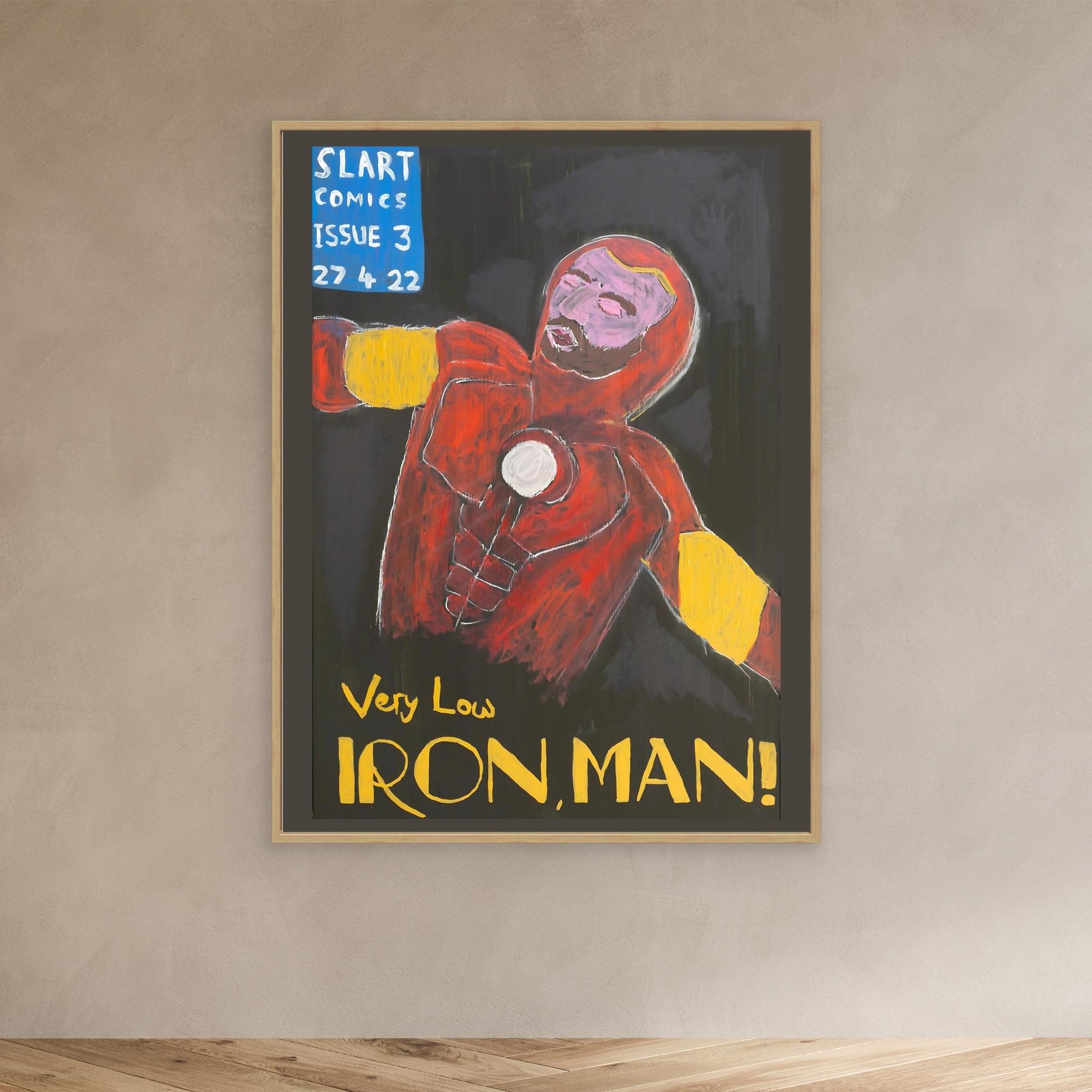 CANVAS ART PRINT: THE ANAEMIC SUPERHERO (2022) By SLART "Very Low Iron Man"