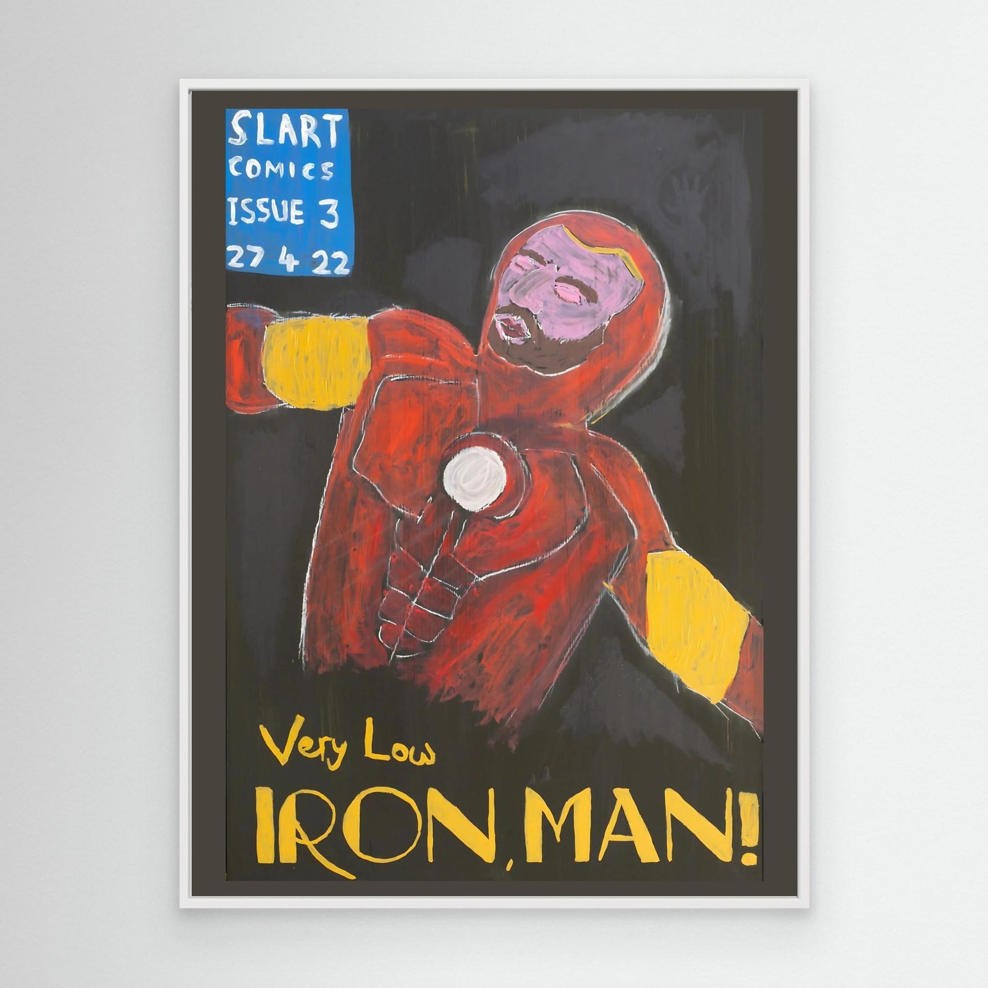 CANVAS ART PRINT: THE ANAEMIC SUPERHERO (2022) By SLART "Very Low Iron Man"